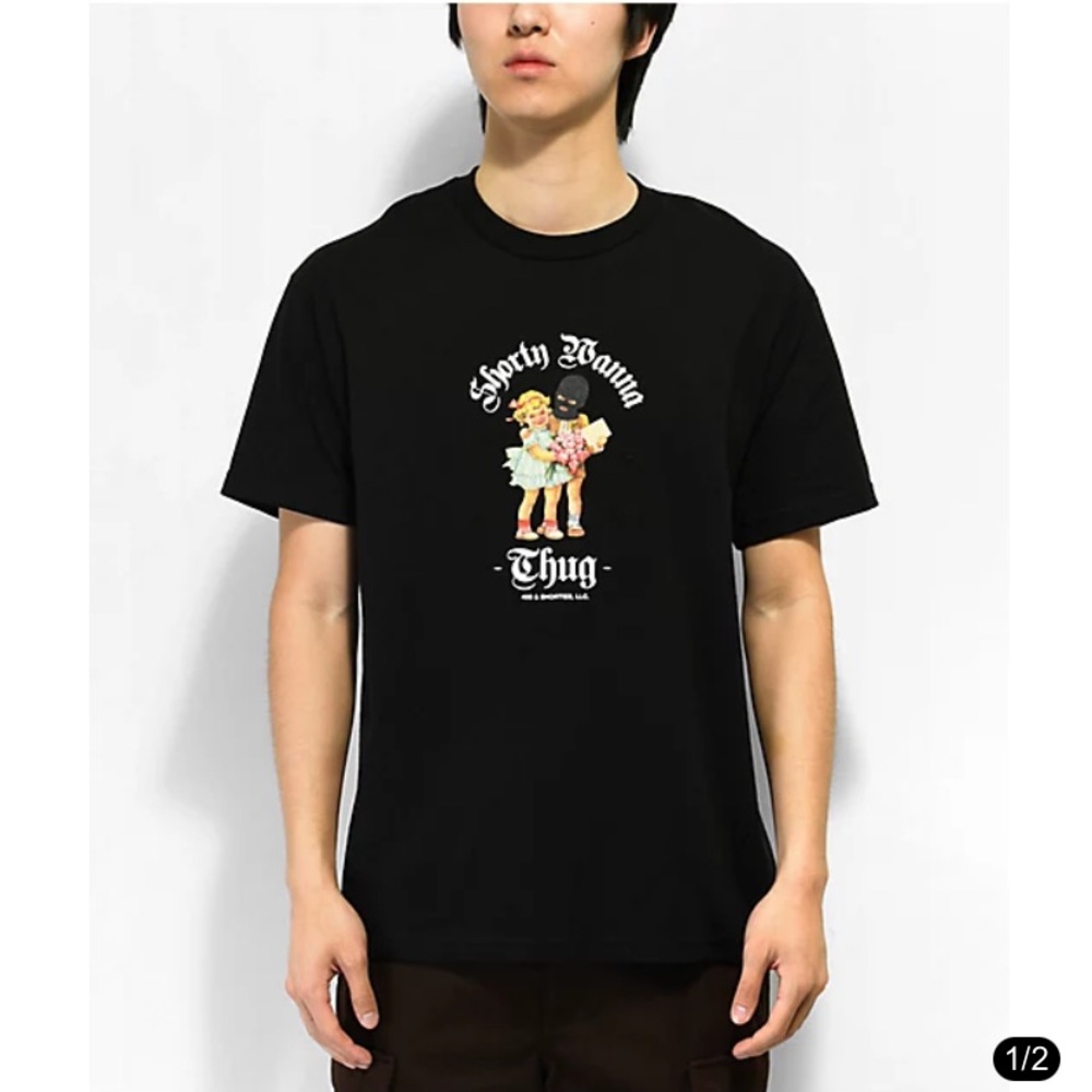NWT - 40s & Shorties Wanna Thug Black T-Shirt - Medium